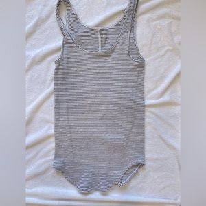 Gap Ribbed Black White Stripe Tank Stretch